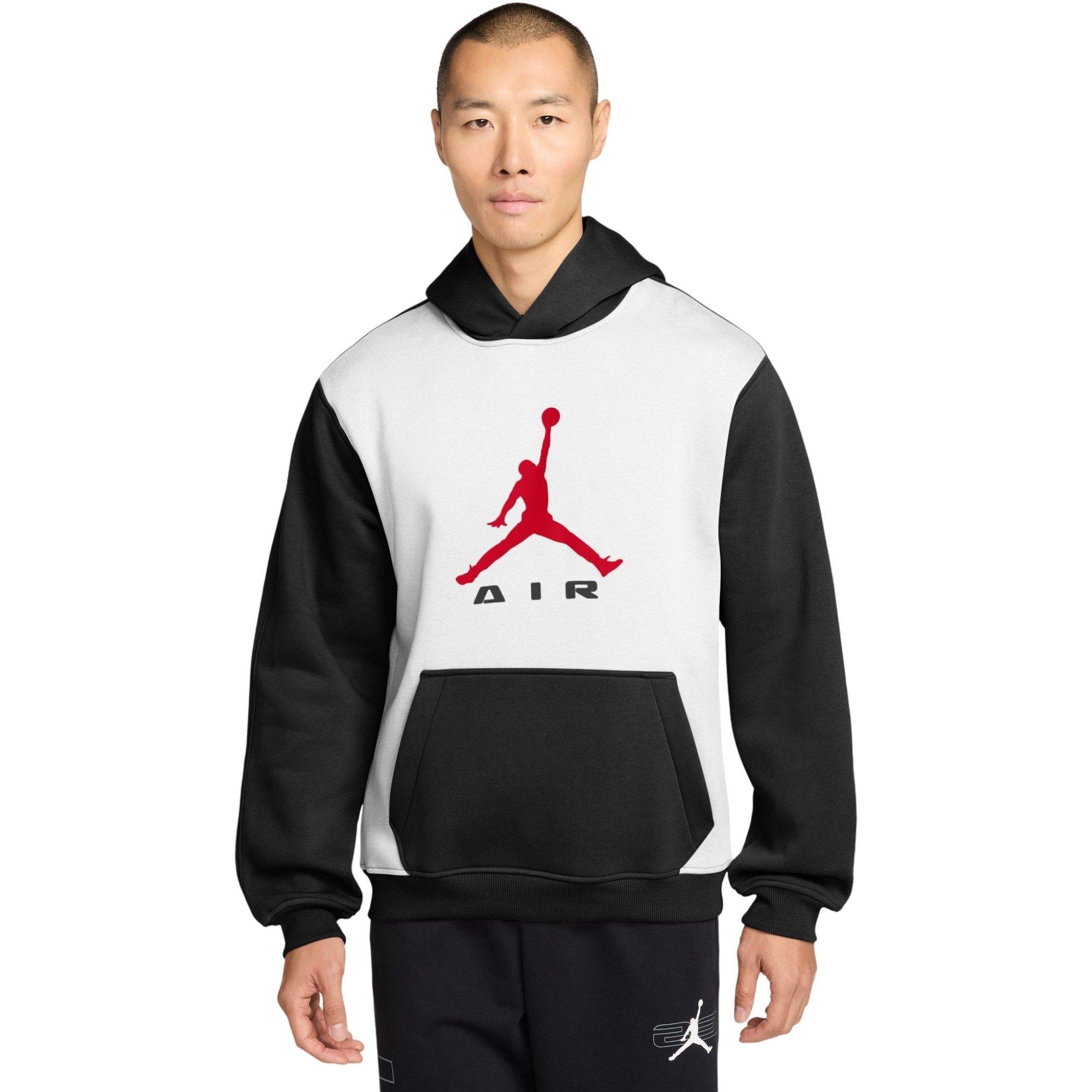 Jordan Men's Brooklyn Fleece Pullover Hoodie-White/Black - WHITE/BLACK